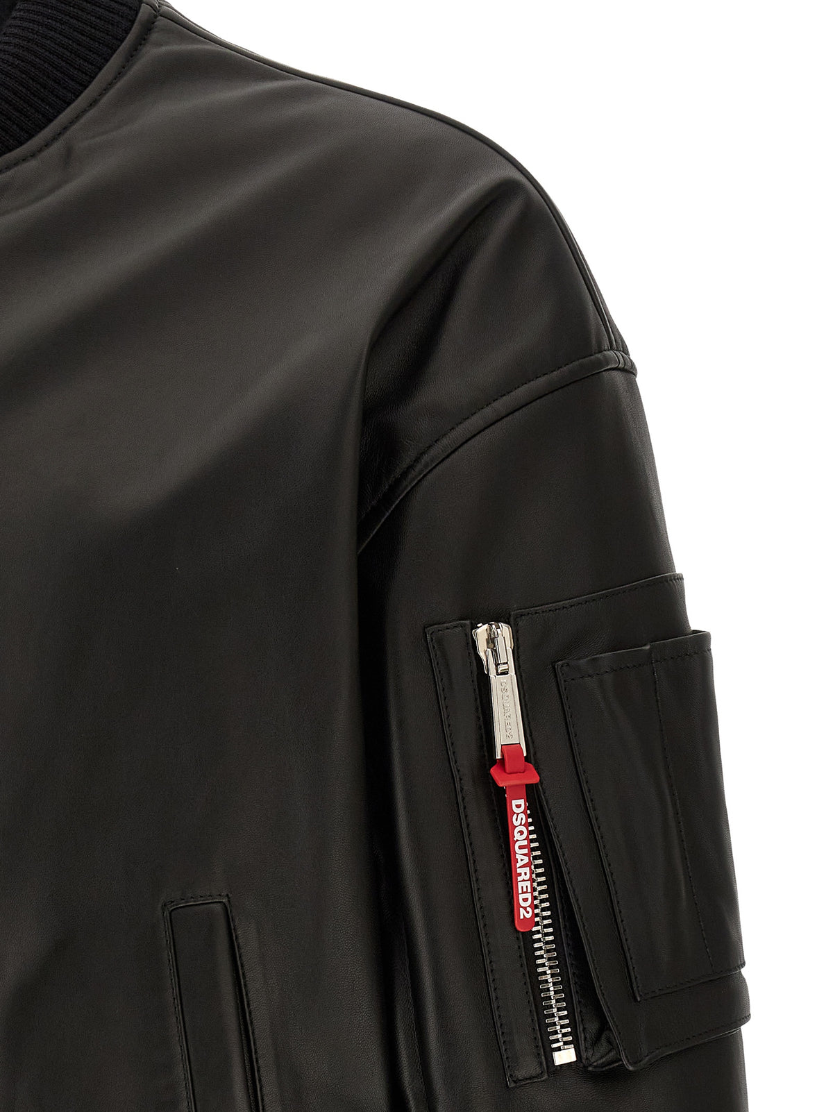 Blouson en cuir noir Dsquared²