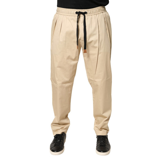 Dolce & Gabbana Beige Cotton Skinny Jogger Trousers for Men