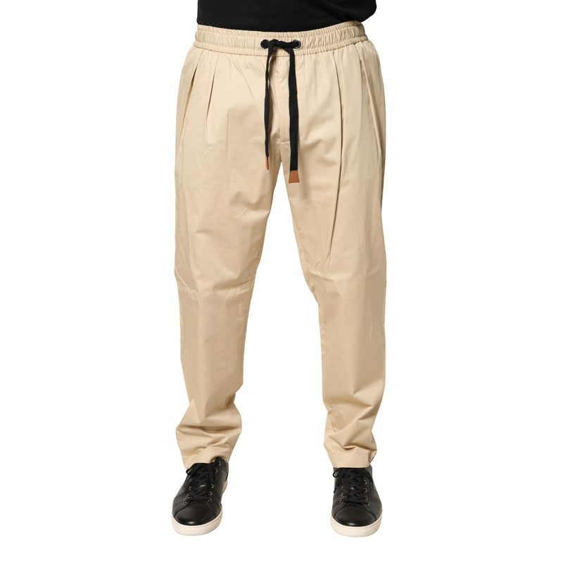 Dolce & Gabbana Beige Cotton Skinny Jogger Trousers for Men