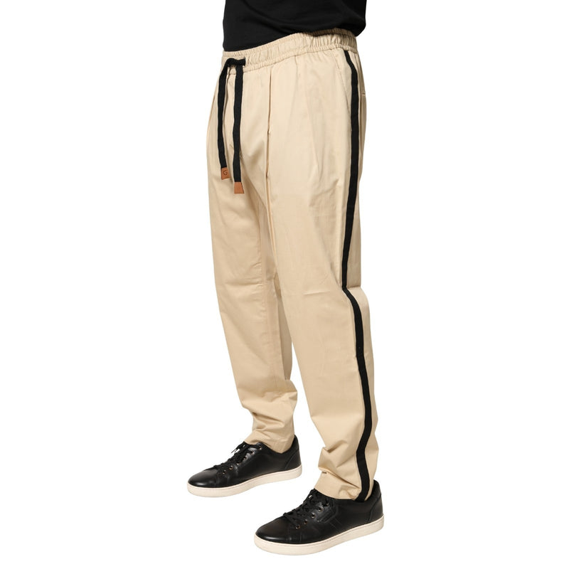 Dolce & Gabbana Beige Cotton Skinny Jogger Trousers for Men