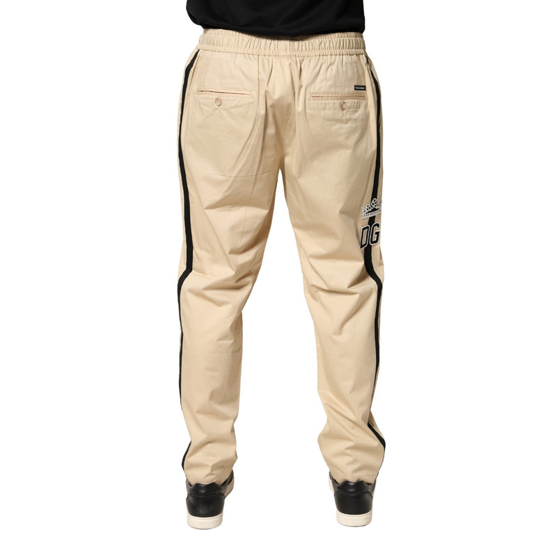 Dolce & Gabbana Beige Cotton Skinny Jogger Trousers for Men