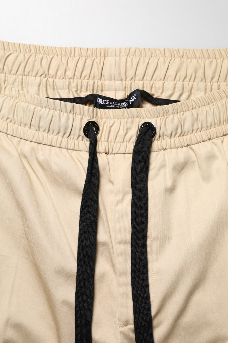 Dolce & Gabbana Beige Cotton Skinny Jogger Trousers for Men