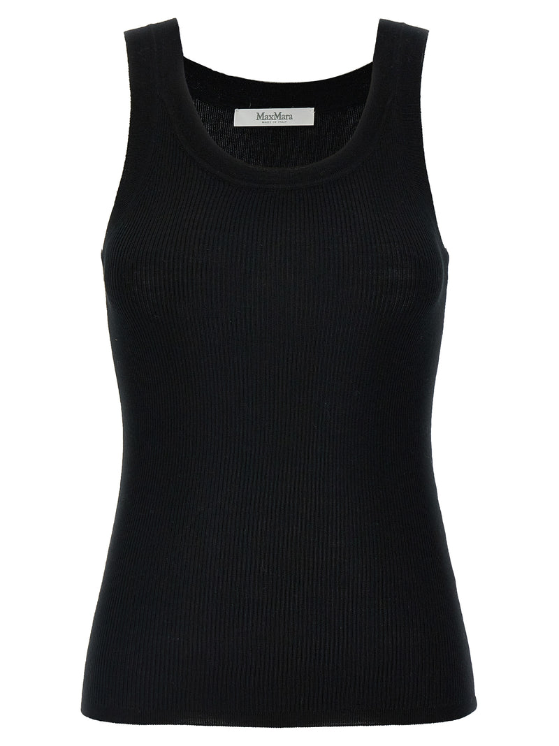 Max Mara Eliadi Black Virgin Wool Sleeveless T-Shirt