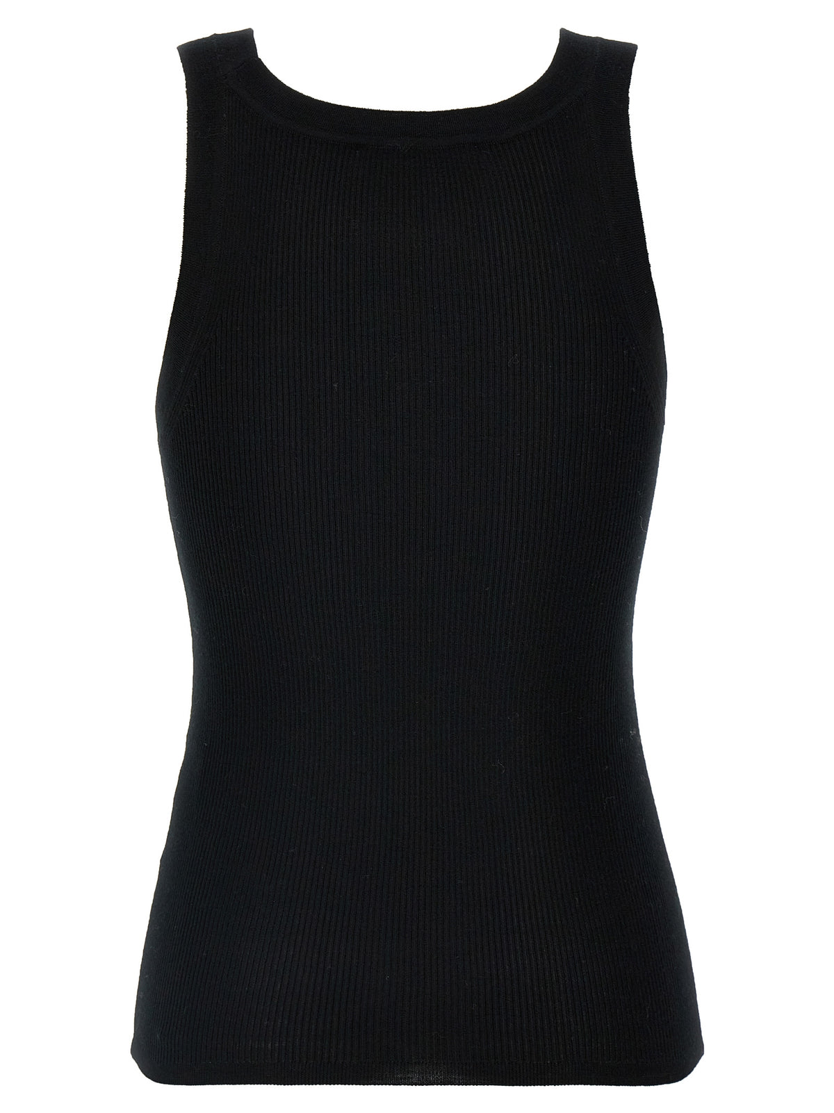 Max Mara Eliadi Black Virgin Wool Sleeveless T-Shirt