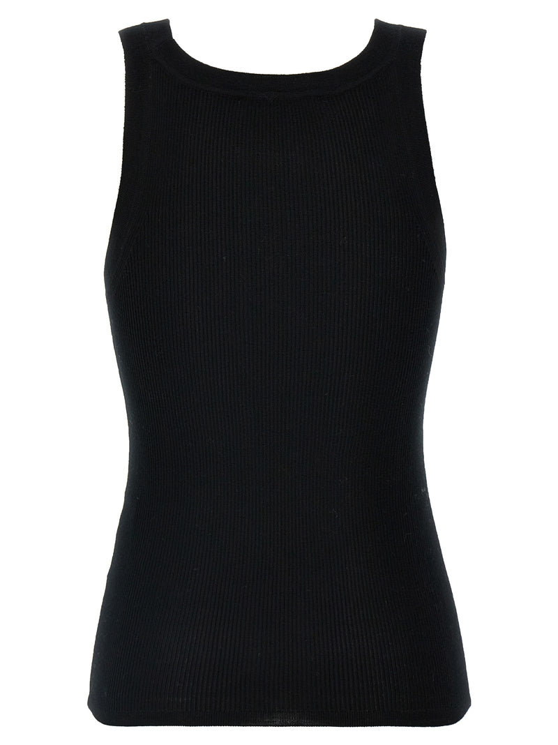 Max Mara Eliadi Black Virgin Wool Sleeveless T-Shirt