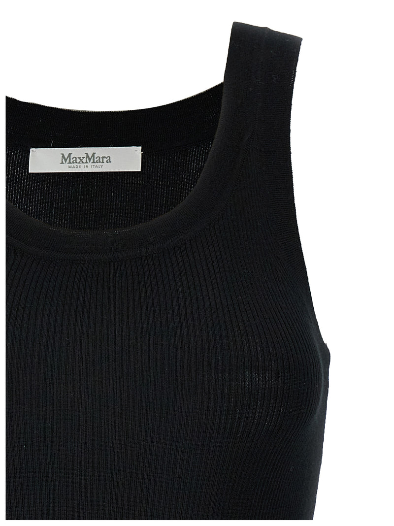 Max Mara Eliadi Black Virgin Wool Sleeveless T-Shirt