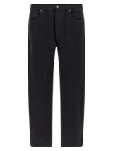 Saint Laurent Mick Black Cotton Straight-Leg Jeans
