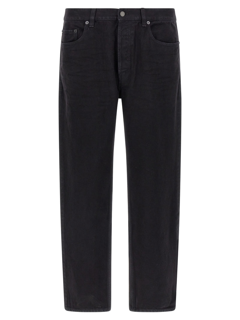 Saint Laurent Black Cotton Straight-Leg Jeans