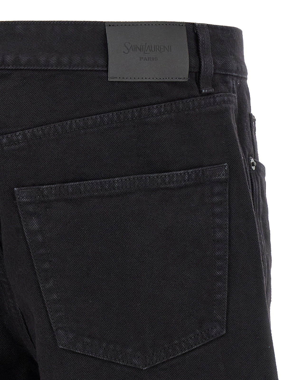 Saint Laurent Mick Black Cotton Straight-Leg Jeans