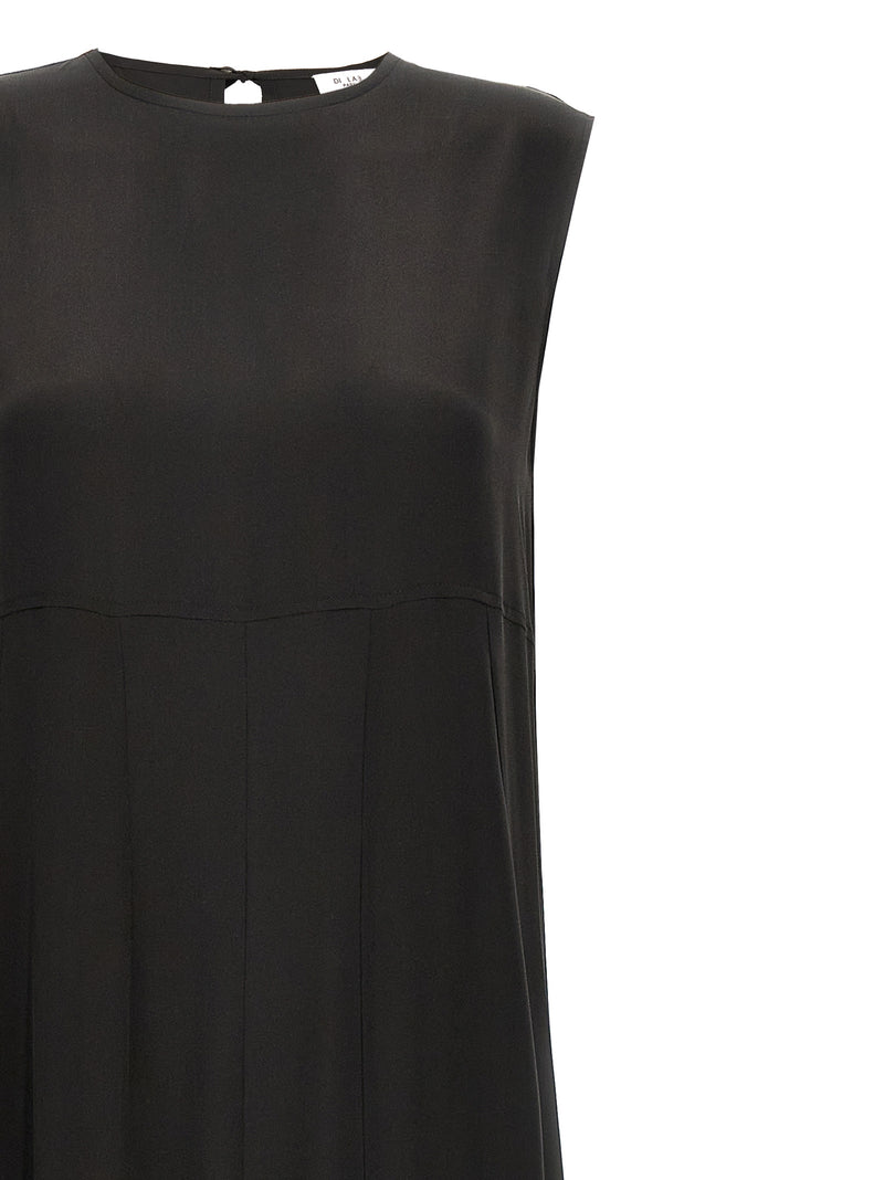 DI.LA3 PARI' Black Silk Long Dress