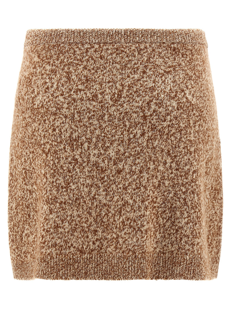 Versace Multicolor Virgin Wool Long Skirt - Mouline