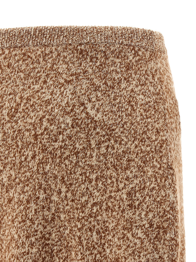 Versace Multicolor Virgin Wool Long Skirt - Mouline