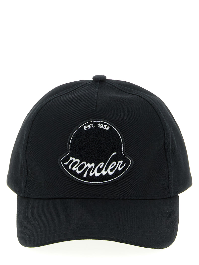 Moncler Black Cotton Cap - Stylish Baseball Hat for Men