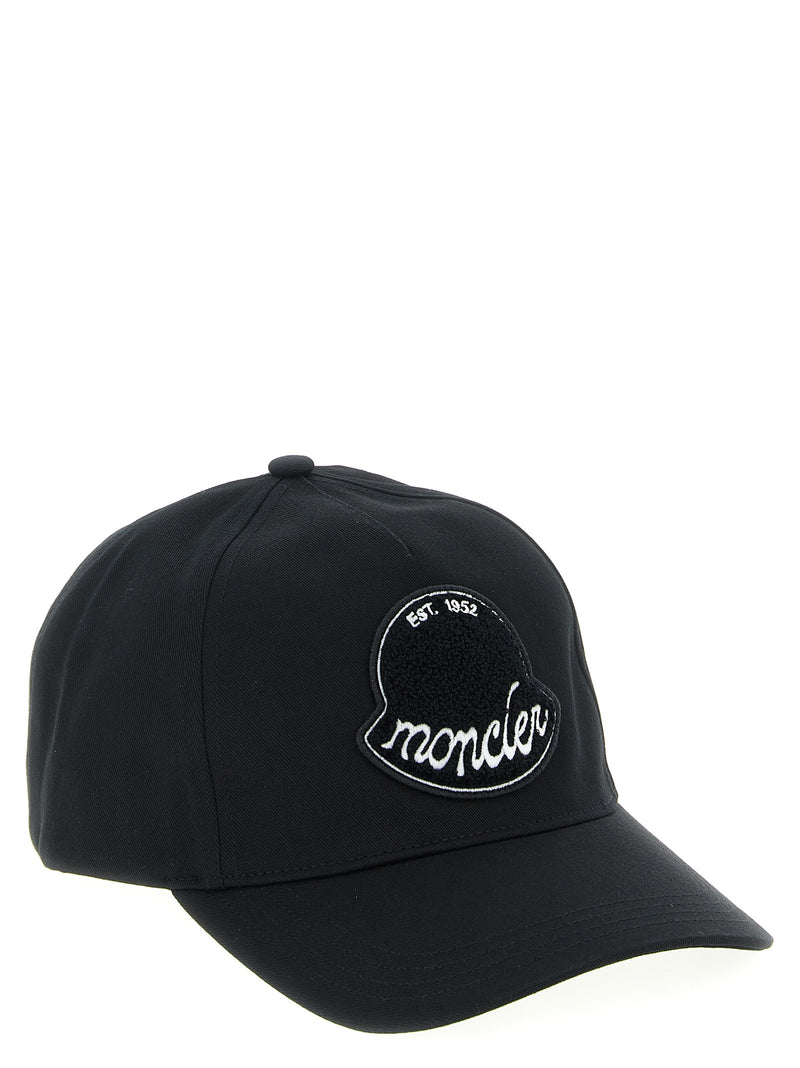 Moncler Black Cotton Cap - Stylish Baseball Hat for Men
