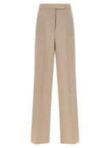 Pantalon de costume Max Mara beige en laine vierge
