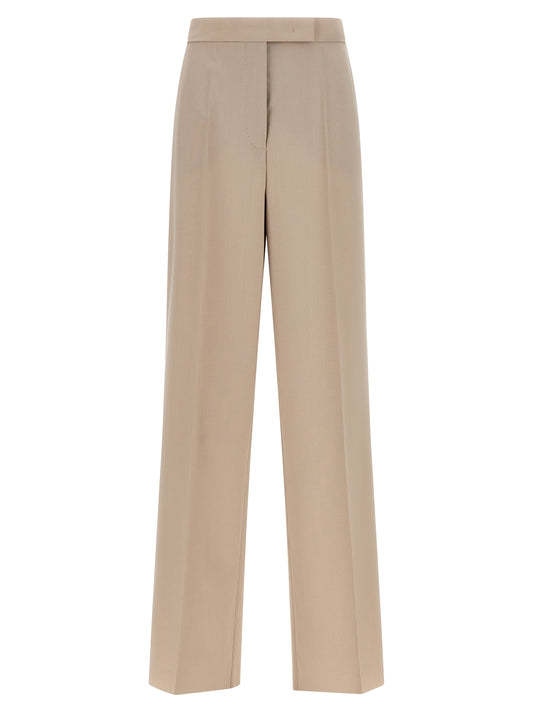 Pantalon de costume Max Mara beige en laine vierge