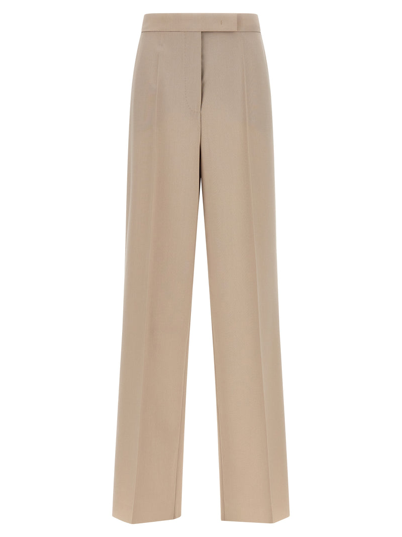 Pantalon de costume Max Mara beige en laine vierge