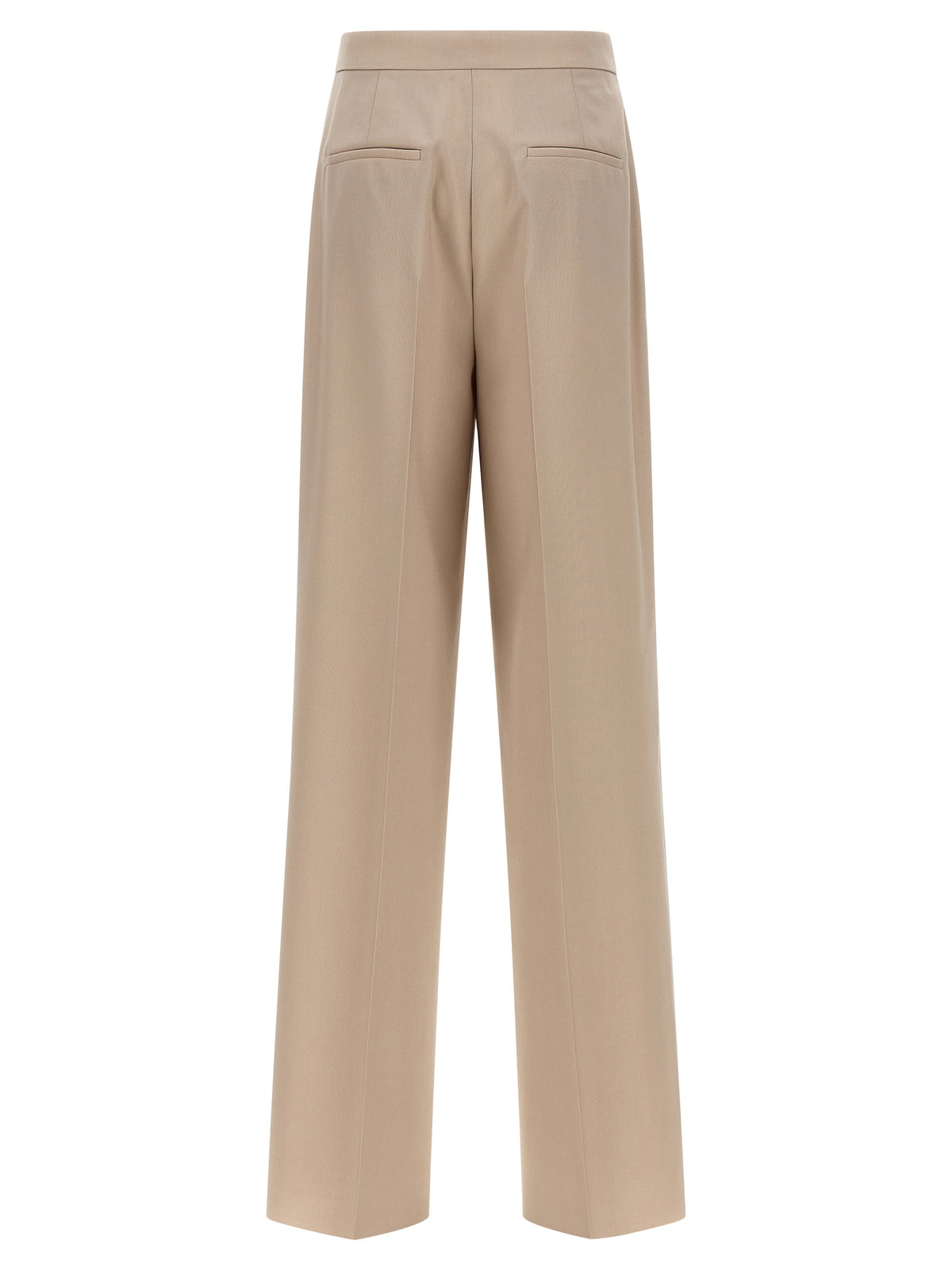 Pantalon de costume Max Mara beige en laine vierge
