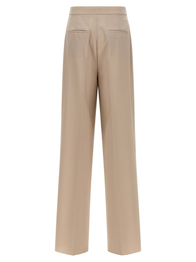 Pantalon de costume Max Mara beige en laine vierge