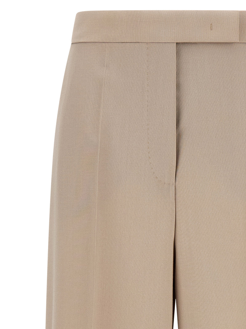 Pantalon de costume Max Mara beige en laine vierge