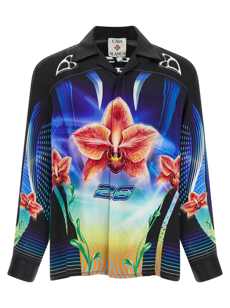 Casablanca Orchid Racer Multicolor Silk Blouse