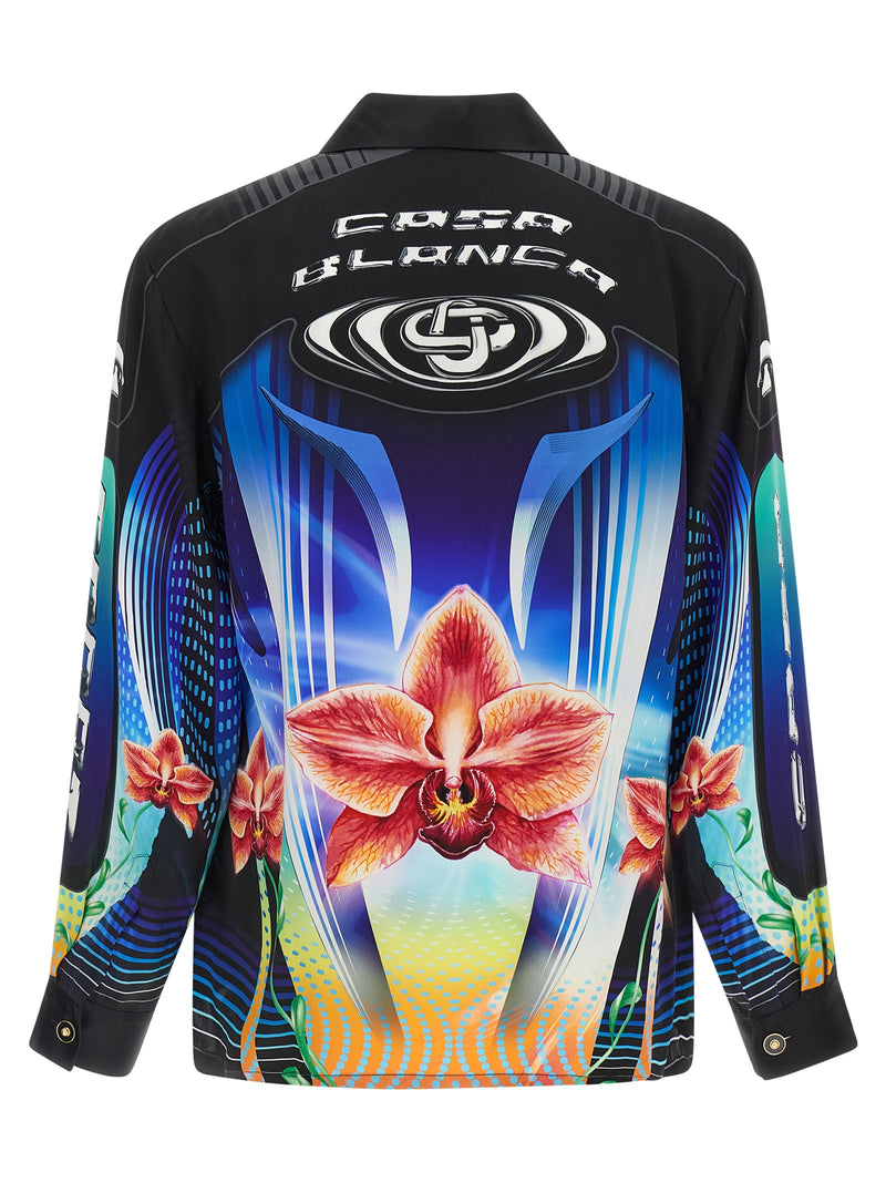 Casablanca Orchid Racer Multicolor Silk Blouse