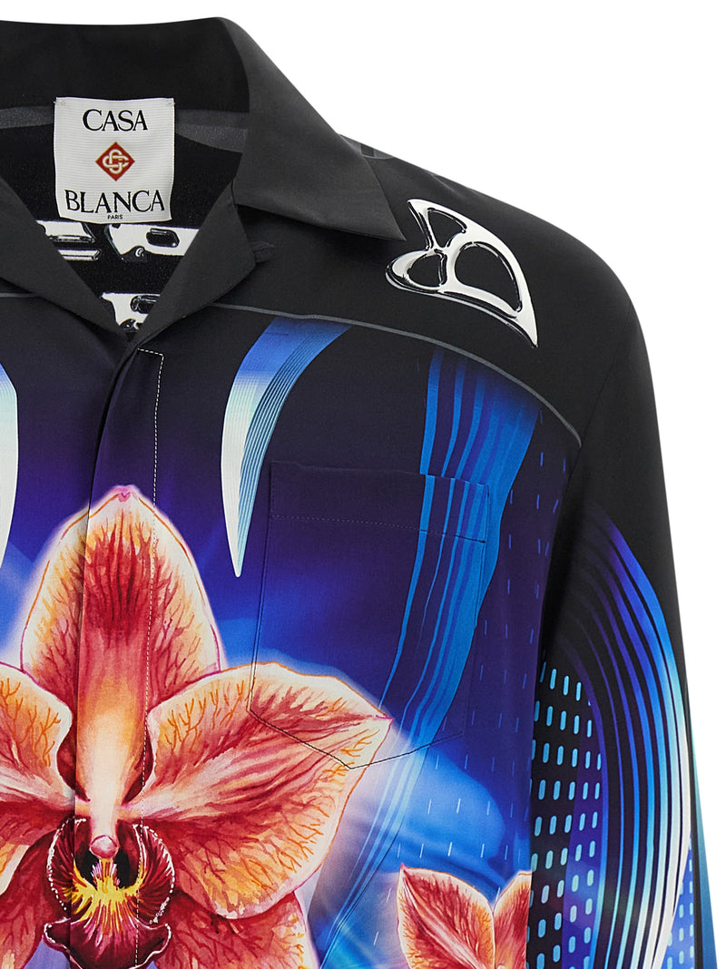 Casablanca Orchid Racer Multicolor Silk Blouse