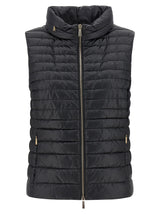MooRER Villan Black Polyester Sleeveless Jacket for Women