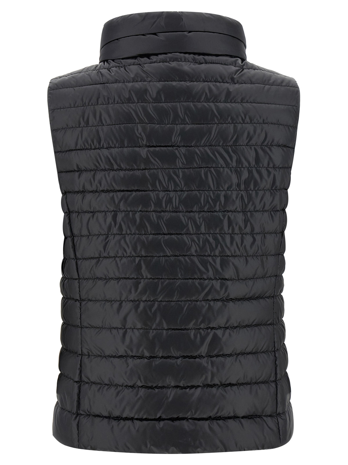 MooRER Villan Black Polyester Sleeveless Jacket for Women
