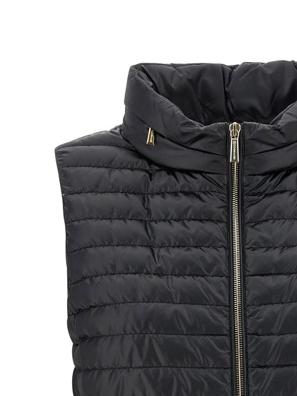MooRER Black Polyester Sleeveless Jacket