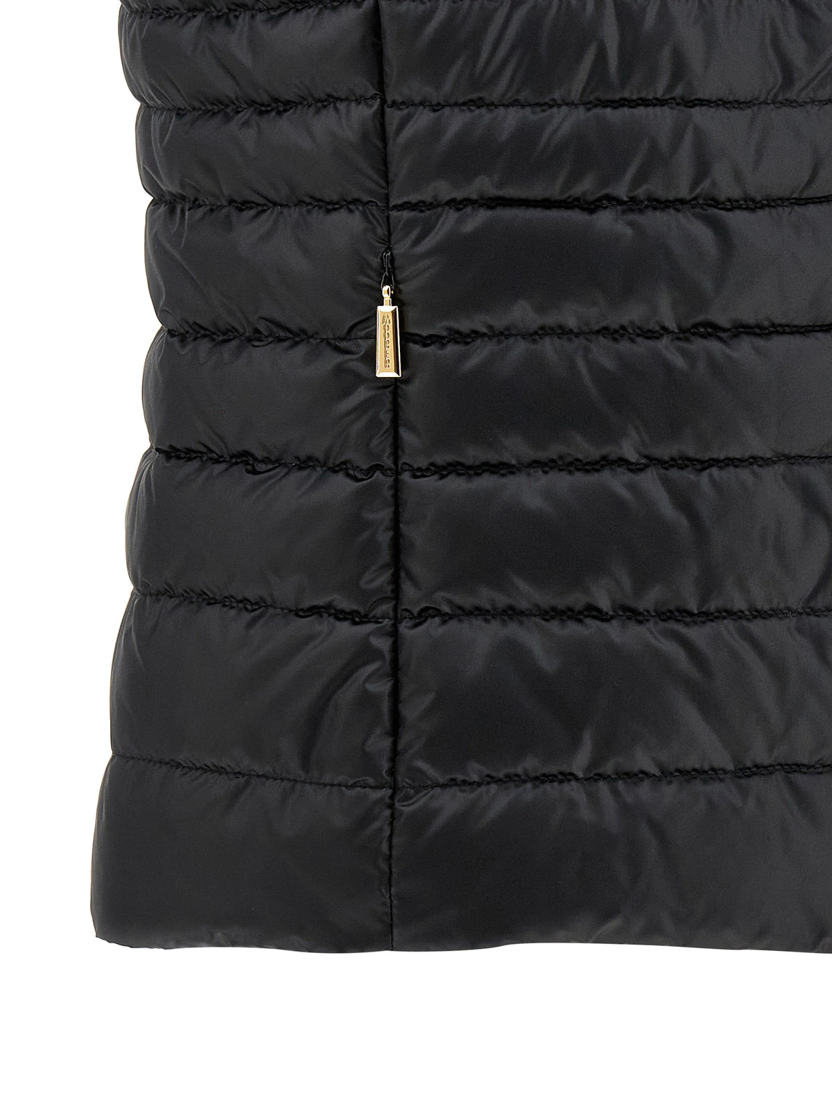 MooRER Villan Black Polyester Sleeveless Jacket for Women