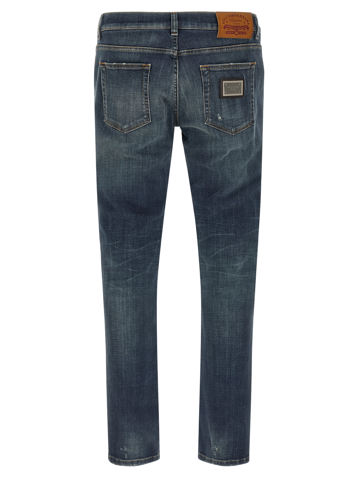 Dolce & Gabbana Blue Cotton Straight-Leg Jeans for Men