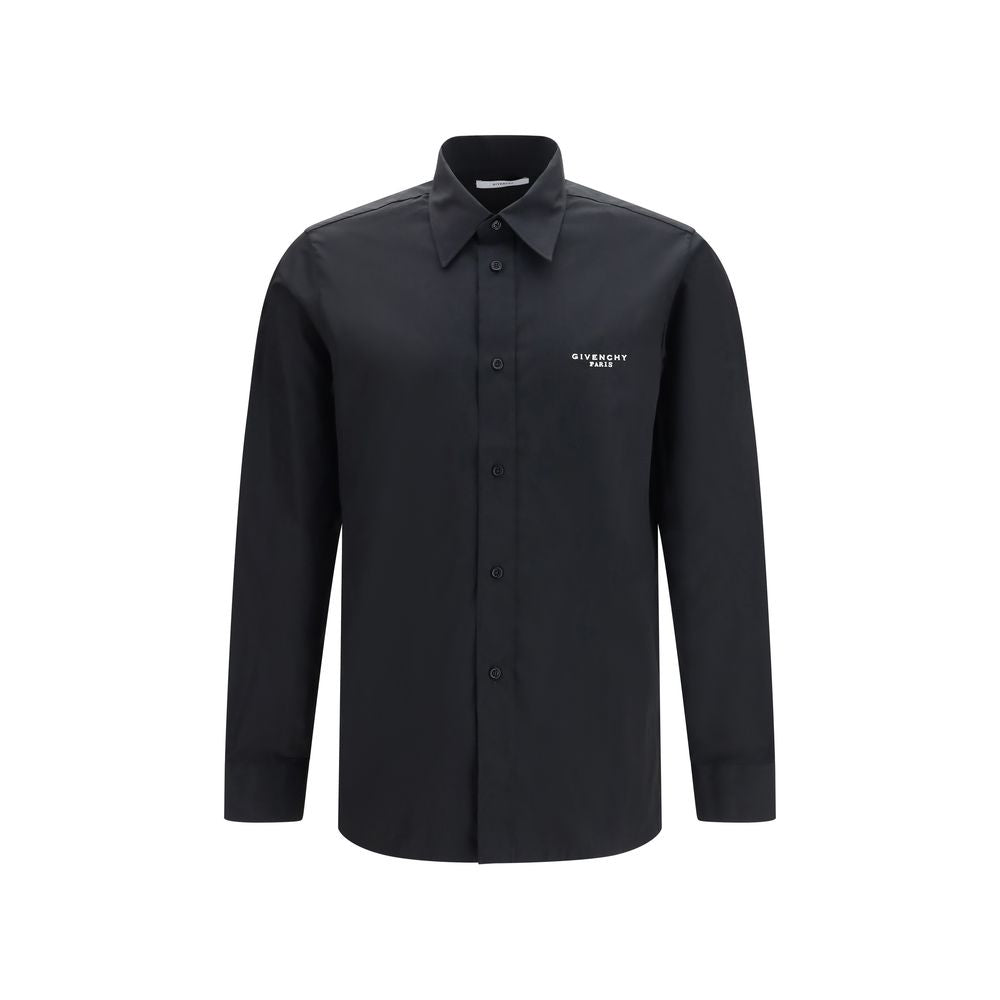 Givenchy Black Cotton Dress Shirt - Elegant Embroidered Design