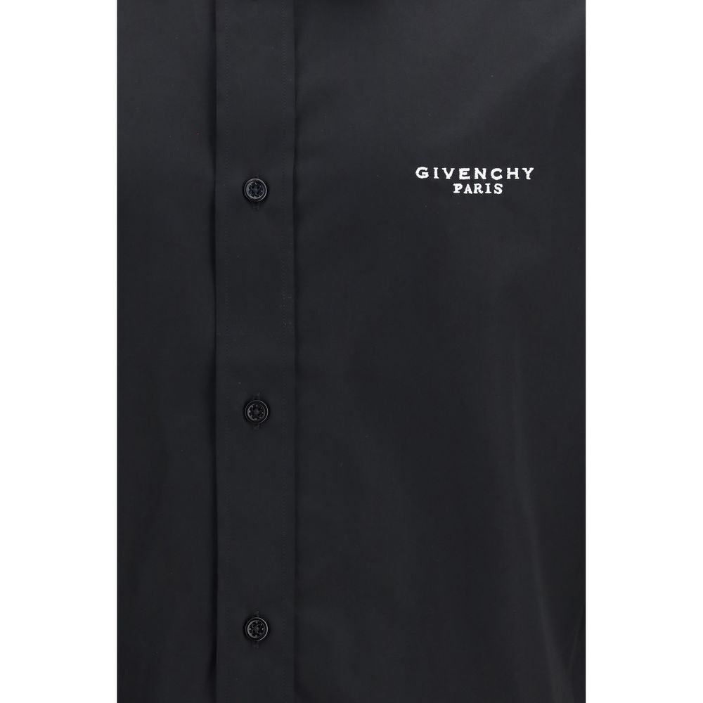 Givenchy Black Cotton Dress Shirt - Elegant Embroidered Design
