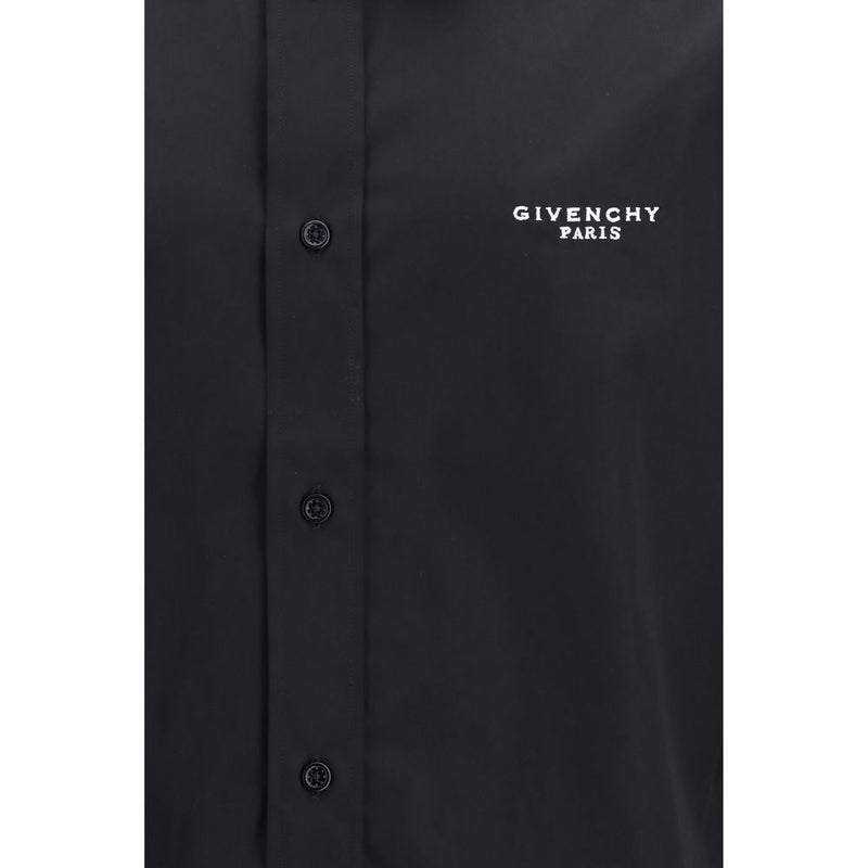 Givenchy Black Cotton Dress Shirt - Elegant Embroidered Design
