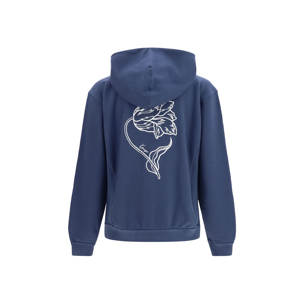 Kenzo Tulip Zip Hoodie - Blue Cotton Sweatshirt