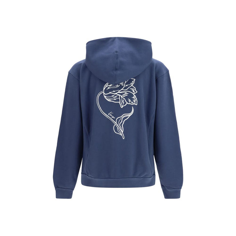 Kenzo Tulip Zip Hoodie - Blue Cotton Sweatshirt