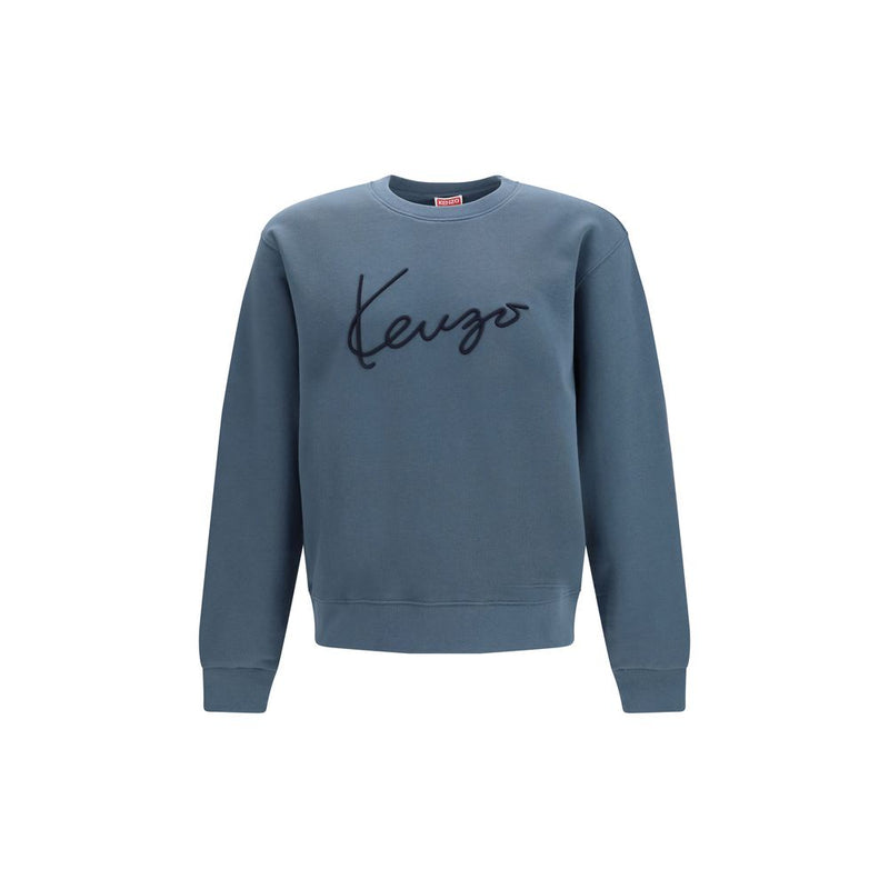 Kenzo Blue Cotton Sweatshirt - Classic Crew Neck