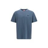 T-shirt en coton bleu Kenzo avec signature brodée