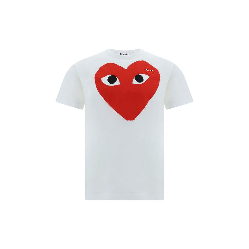 T-Shirt en Coton Blanc Comme Des Garçons Play