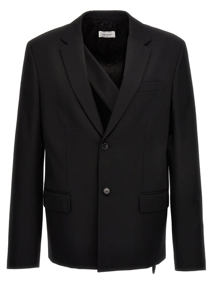 Off-White Black Wool Blazer