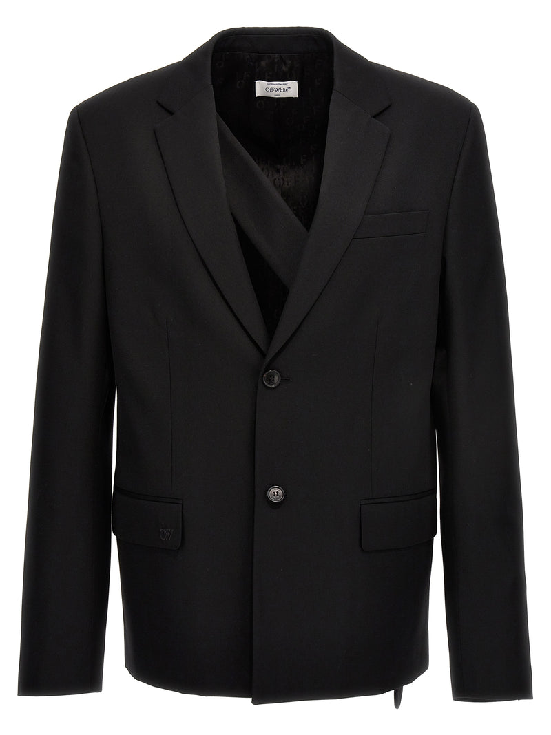 Off-White Black Wool Blazer