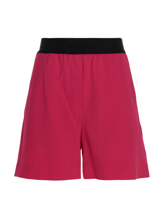 Shorts bermudas MSGM en laine vierge fuchsia