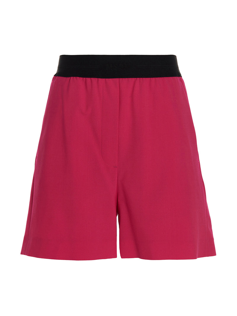 Shorts bermudas MSGM en laine vierge fuchsia
