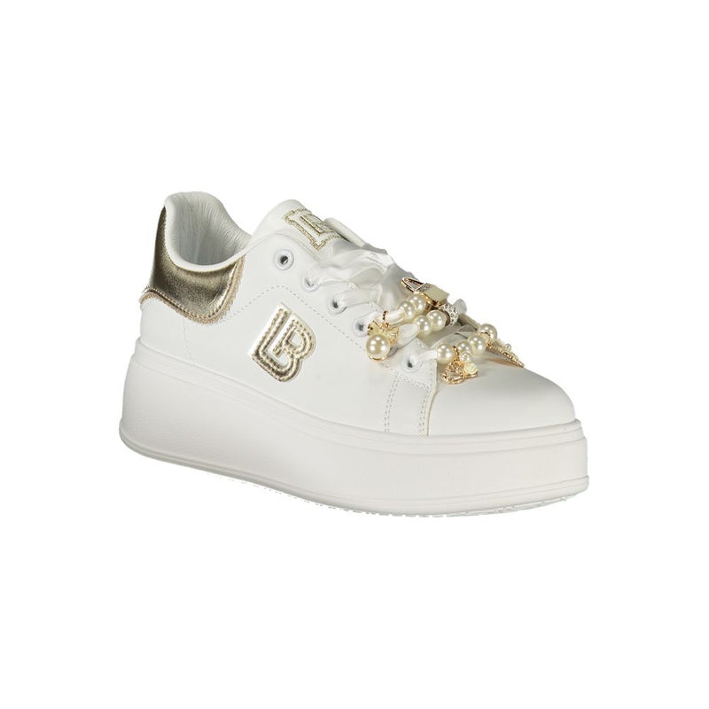 Laura Biagiotti White Polyester Women Sneaker - Stylish Platform Design