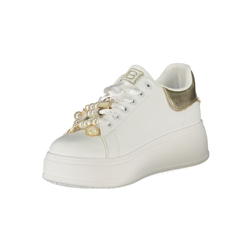 Laura Biagiotti White Polyester Women Sneaker - Stylish Platform Design