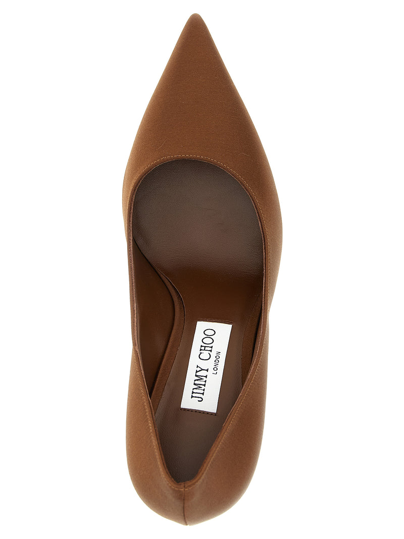 Escarpins Jimmy Choo marron en Tencel à talons hauts