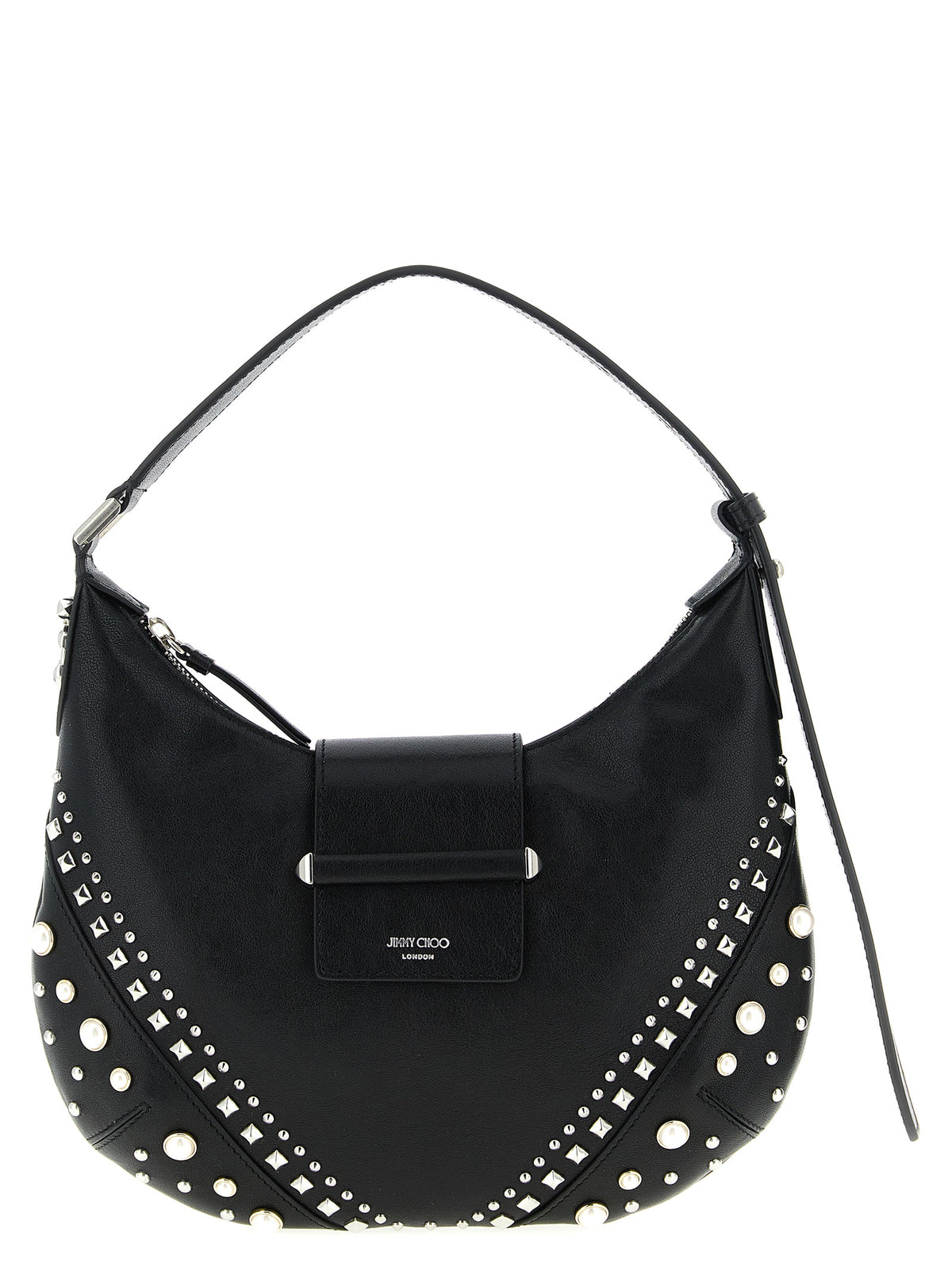 Sac à bandoulière en cuir d'agneau blanc Jimmy Choo