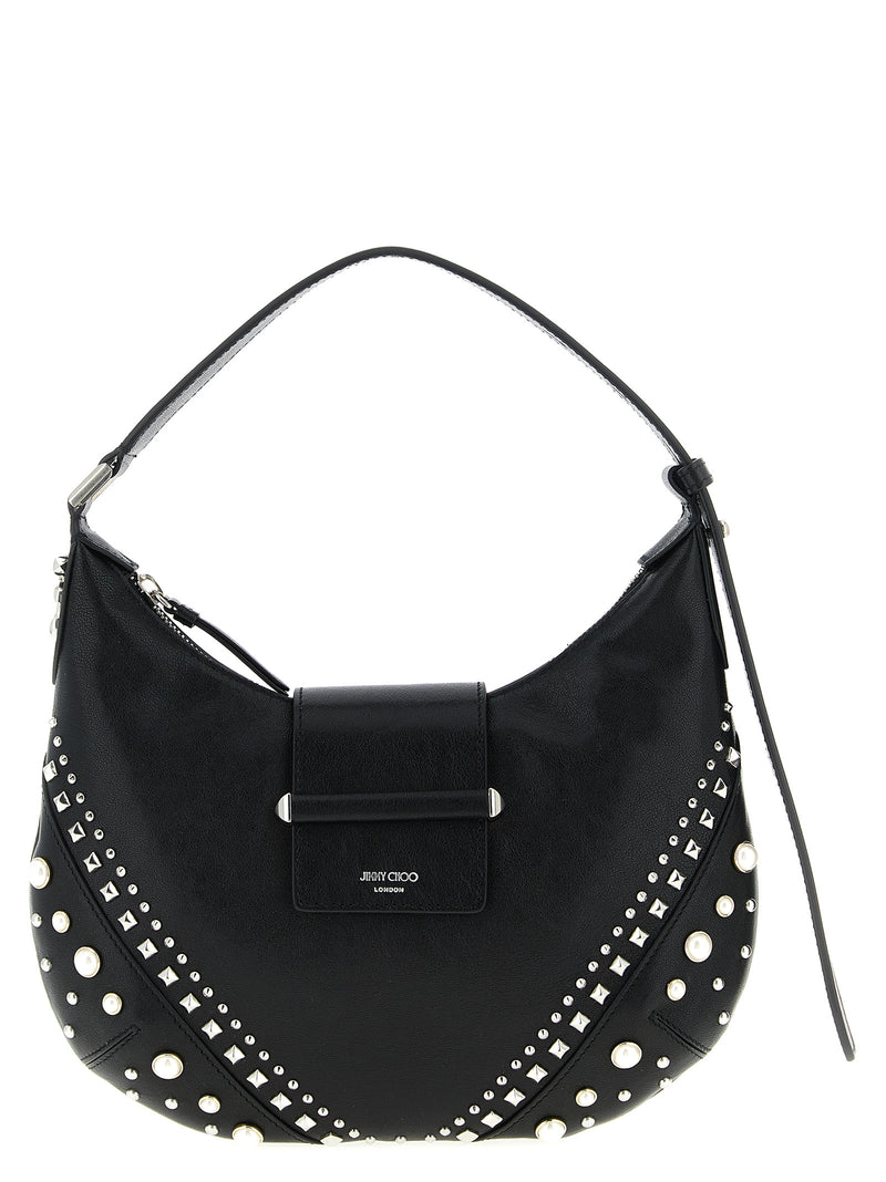 Sac à bandoulière en cuir d'agneau blanc Jimmy Choo