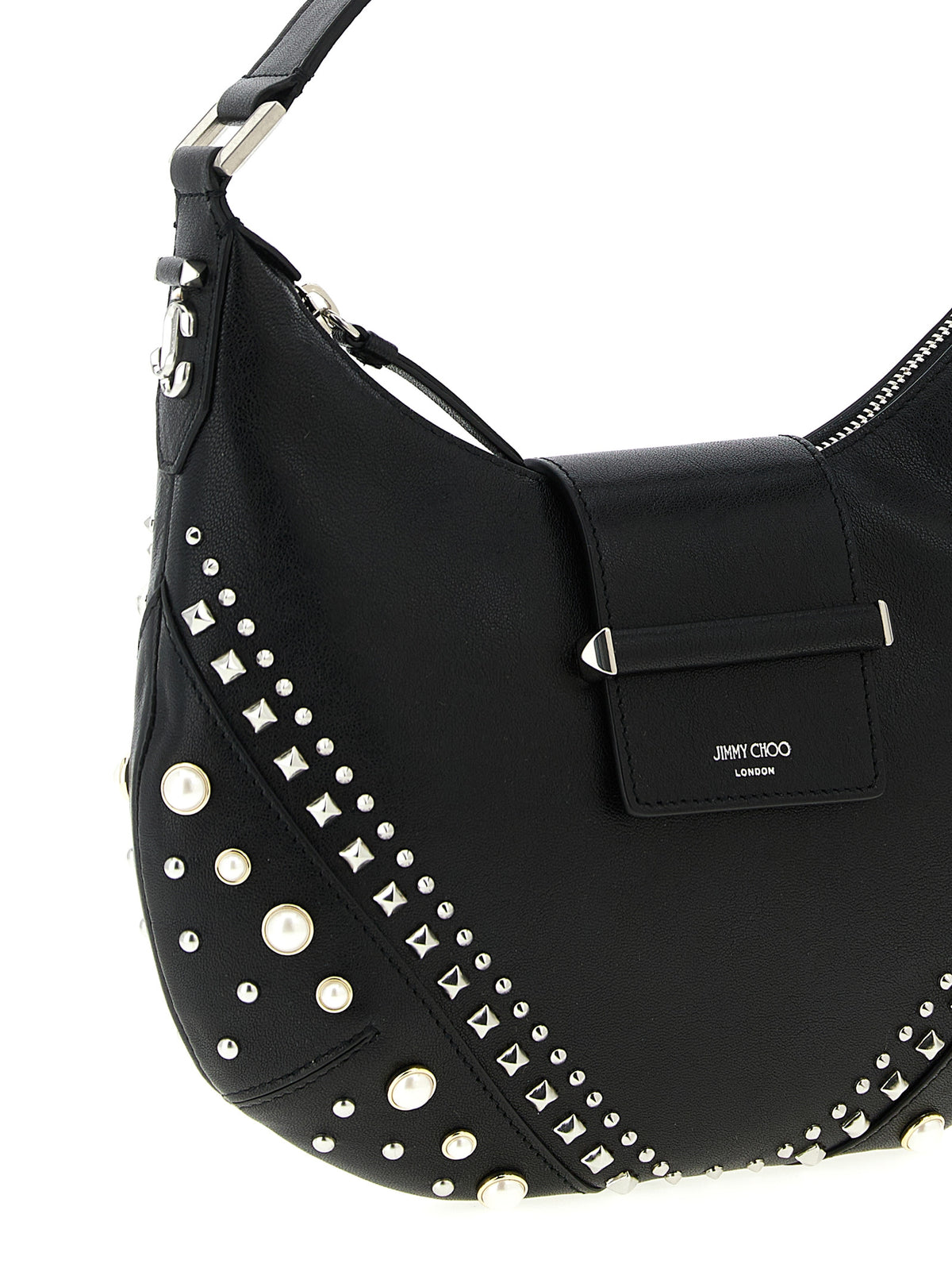 Sac à bandoulière en cuir d'agneau blanc Jimmy Choo
